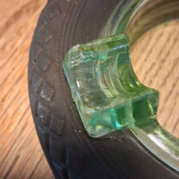 HTF Vtg Goodyear Tire Uranium Glass Ashtray - Picture 8 of 8
